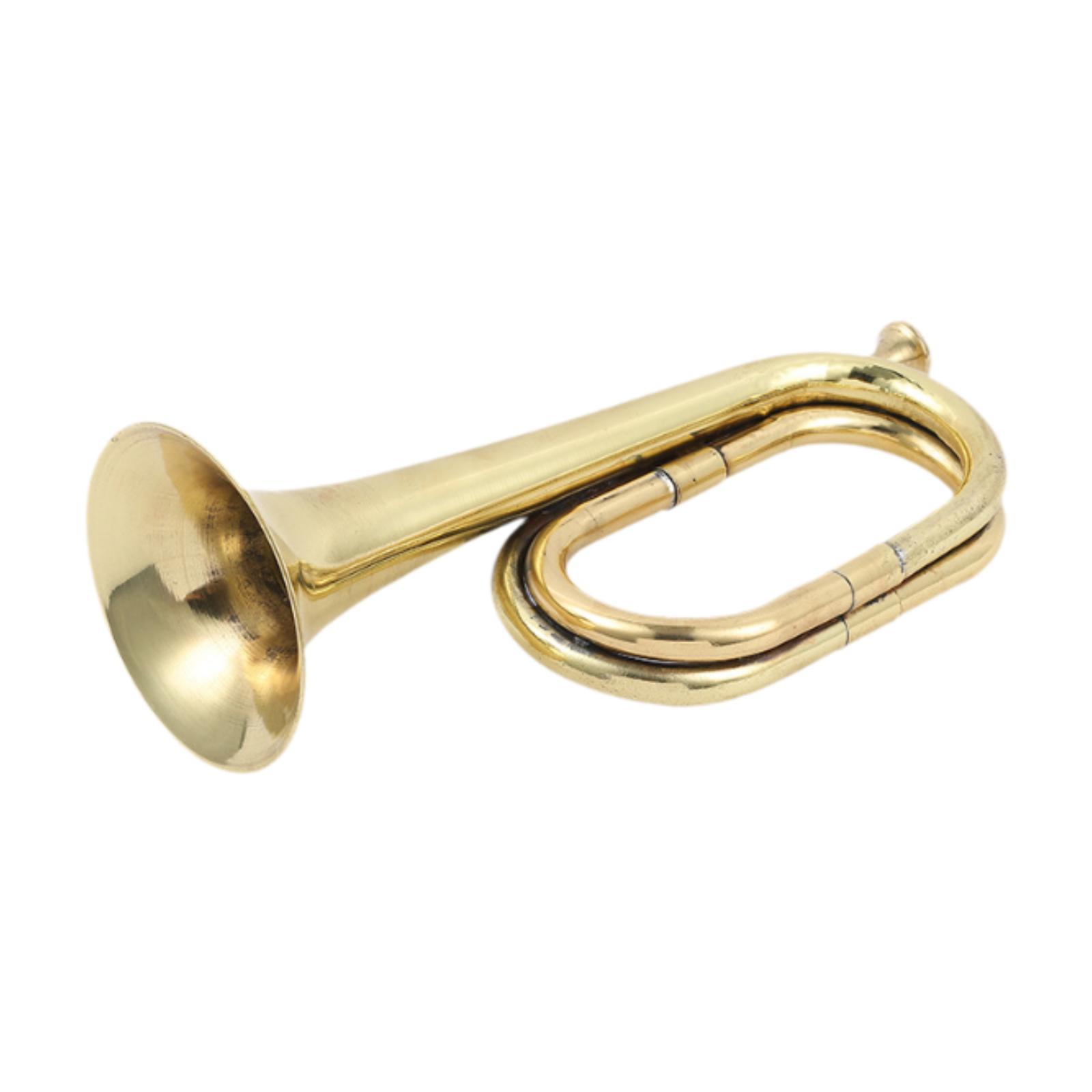 Musical Instrument Bugle - เครื่องดนตรีประเภทท่อทองเหลืองแท้ งานฝีมือประณีต เหมาะสำหรับกิจกรรมดนตรีกลางแจ้งและงานสังสรรค์ ของขวัญสำหรับเพื่อน