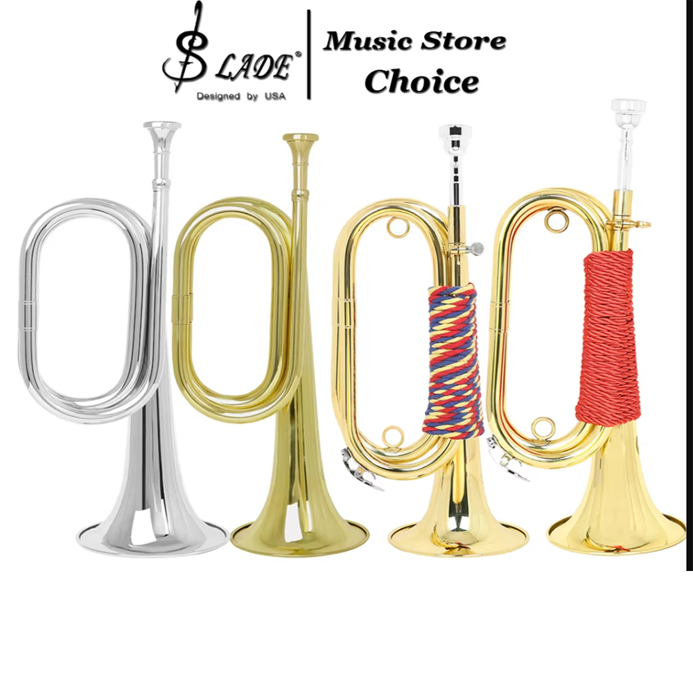 แตรทรัมเป็ตขนาดเล็ก Bb สีทอง แ - Musical Instrument Bugle บทวิจารณ์และราคา