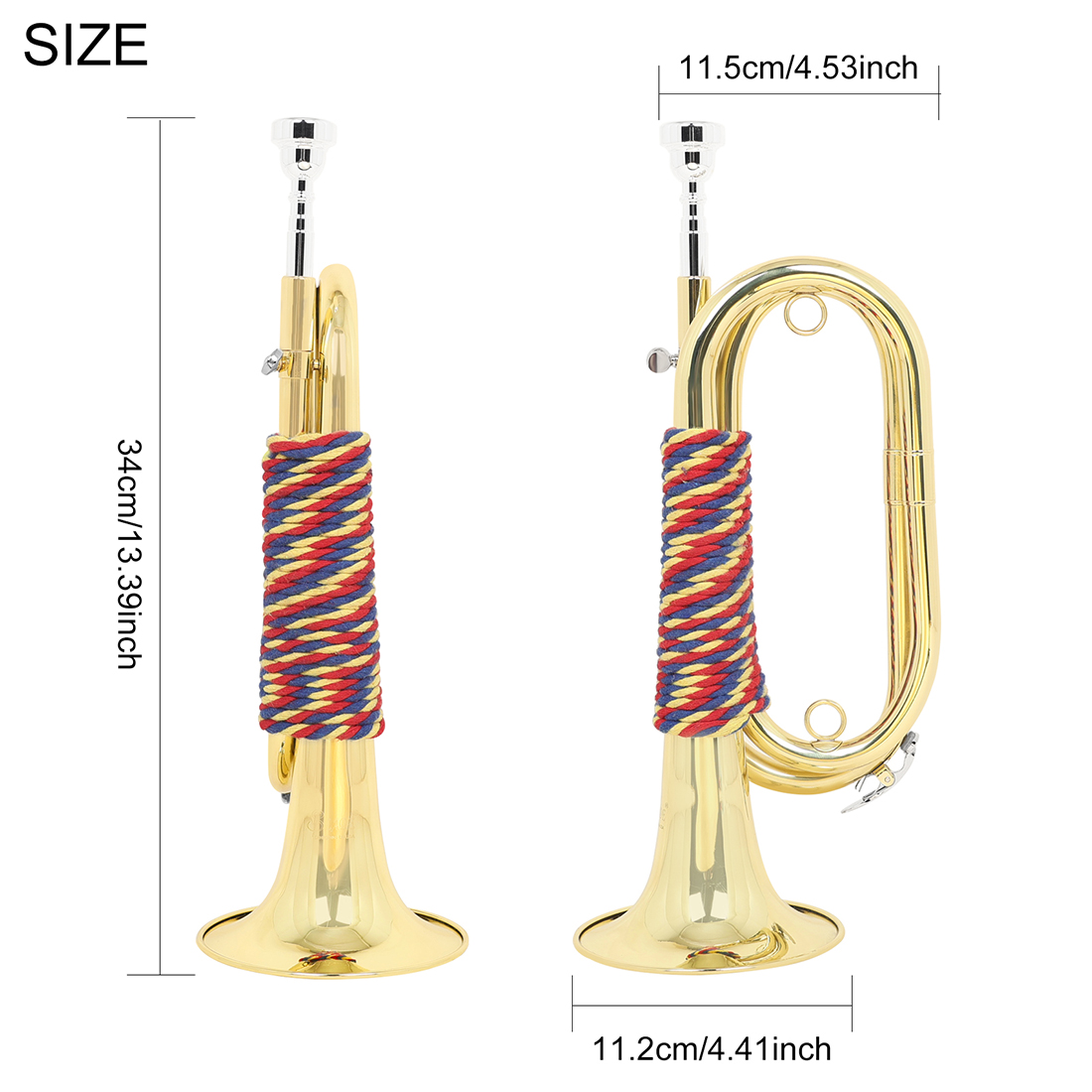 แตรทรัมเป็ตขนาดเล็ก Bb สีทอง แ - Musical Instrument Bugle บทวิจารณ์และราคา